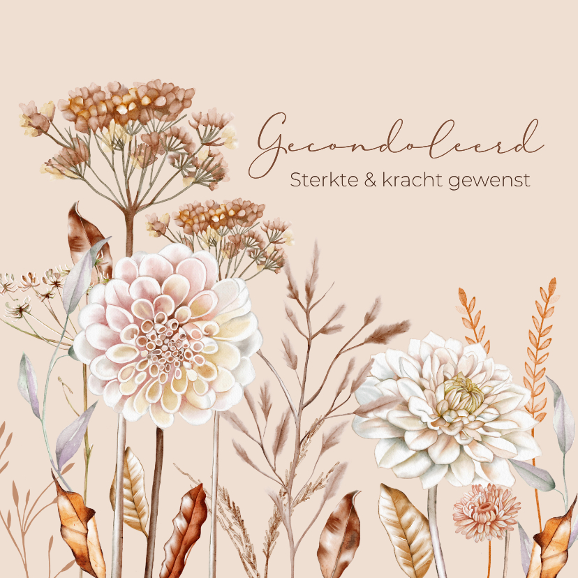 Condoleancekaarten - Condoleancekaart bloemen en takken