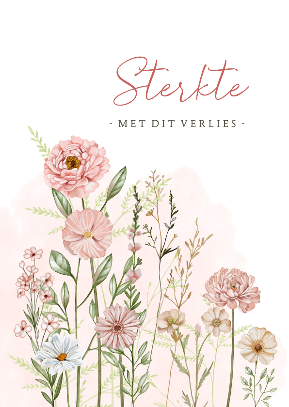 Condoleancekaarten - Condoleancekaart bloemen in pastelkleurtjes