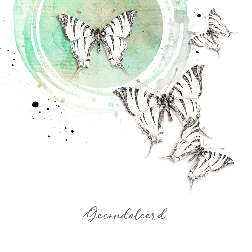 Condoleancekaarten - Condoleancekaart fly away butterflies