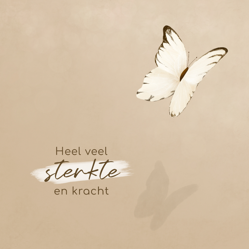 Condoleancekaarten - Condoleancekaart met wegvliegende vlinder