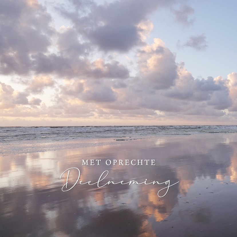 Condoleancekaarten - Condoleancekaart Noordzee strand pastel oprechte deelneming
