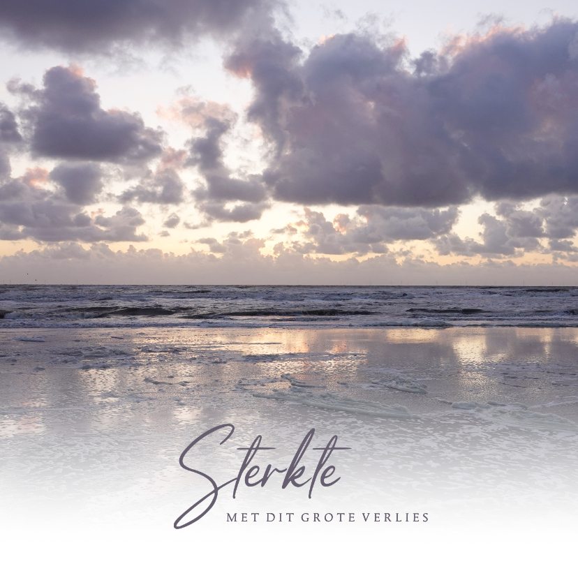Condoleancekaart Noordzee strand zonsondergang sterkte - Condoleancekaarten Condoleancekaarten - Condoleancekaart Noordzee strand zonsondergang sterkte
