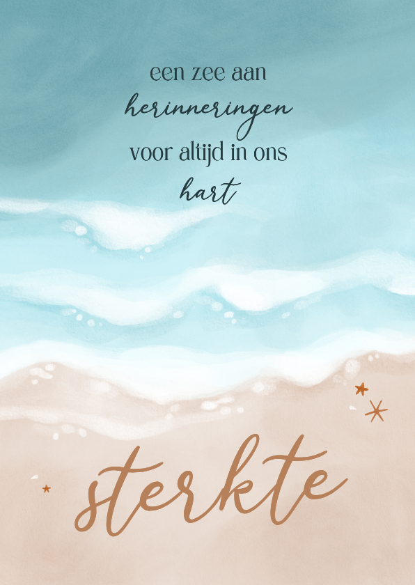 Condoleancekaarten - Condoleancekaart strand zee aan herinneringen
