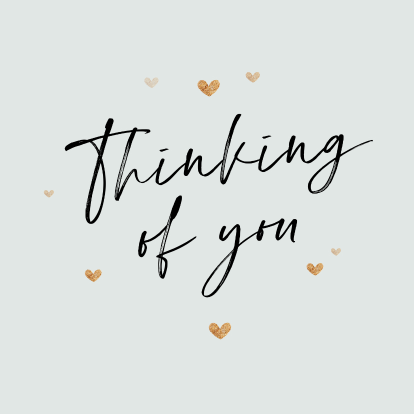 Condoleancekaart thinking of you gouden hartjes - Condoleancekaarten Condoleancekaarten - Condoleancekaart thinking of you gouden hartjes