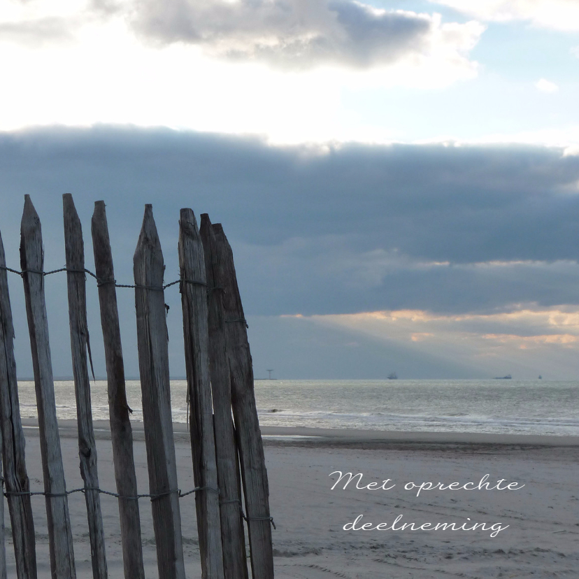 Condoleancekaart verlaten strand met spreuk - SK - Condoleancekaarten Condoleancekaarten - Condoleancekaart verlaten strand met spreuk - SK