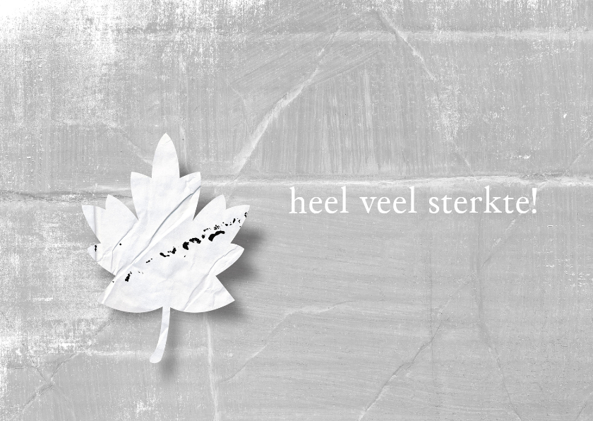 Condoleancekaart Wit Blad Sterkte - Condoleancekaarten Condoleancekaarten - Condoleancekaart Wit Blad Sterkte