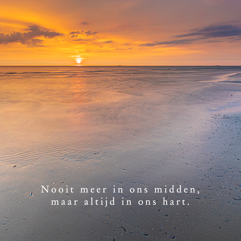 Condoleancekaarten - Condoleancekaart zonsondergang strand
