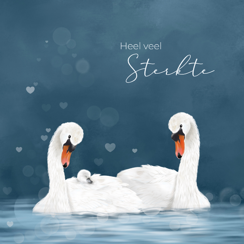 Condoleancekaarten stilgeboren zwanen met pul - Condoleancekaarten Condoleancekaarten - Condoleancekaarten stilgeboren zwanen met pul