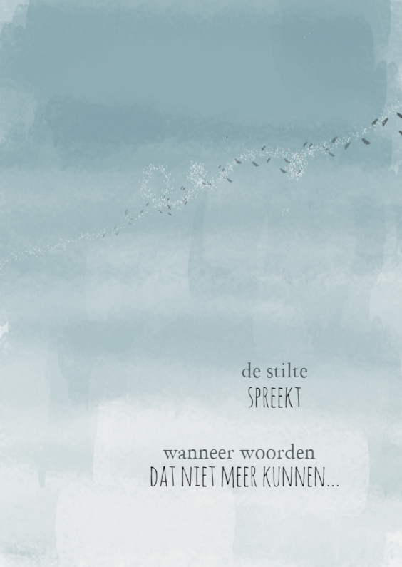 De stilte spreekt - Condoleancekaarten Condoleancekaarten - De stilte spreekt