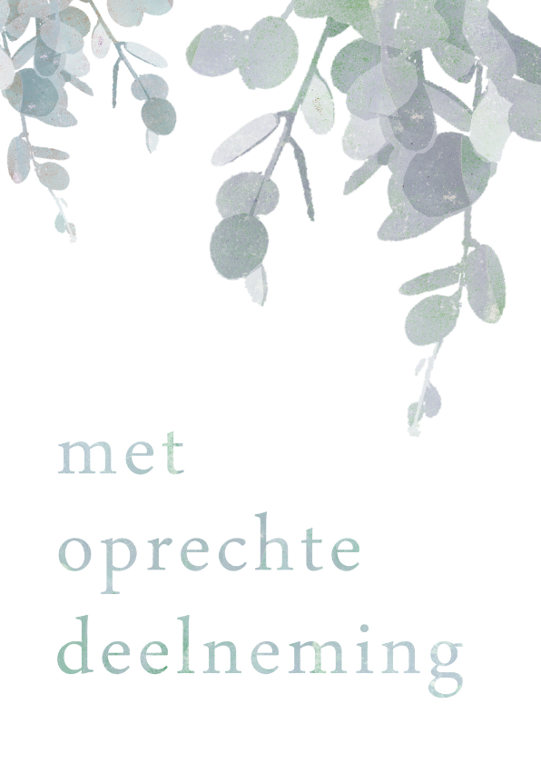 Met oprechte deelneming - Grijze takken - Condoleancekaarten Condoleancekaarten - Met oprechte deelneming - Grijze takken