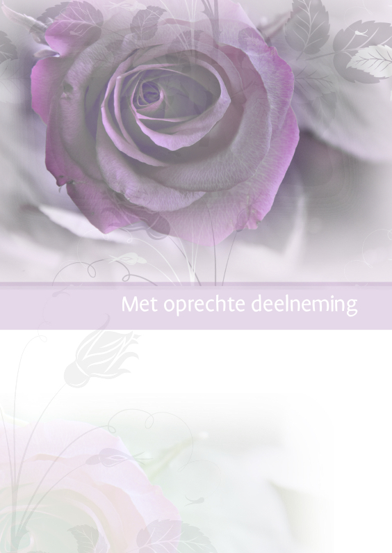 Met oprechte deelneming met roos - Condoleancekaarten Condoleancekaarten - Met oprechte deelneming met roos
