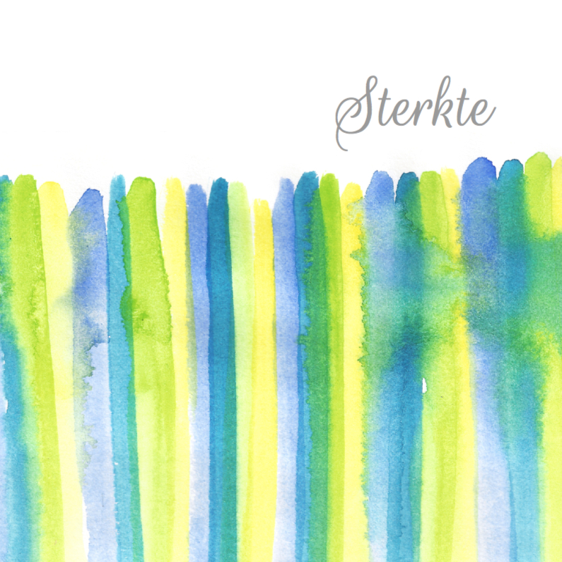 Sterkte kaart aquarel strepen - Condoleancekaarten Condoleancekaarten - Sterkte kaart aquarel strepen