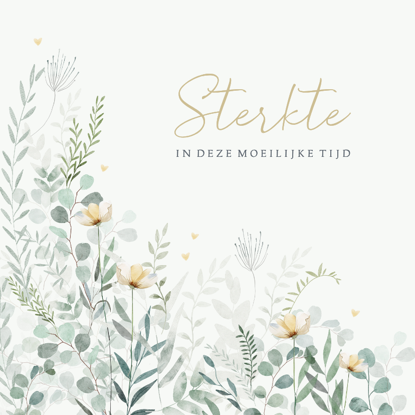 Sterktekaart met mooie bloemen - Condoleancekaarten Condoleancekaarten - Sterktekaart met mooie bloemen