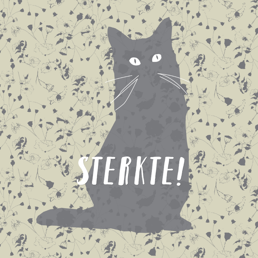 Sterktekaart voor verlies of ziekte van een poes - Condoleancekaarten Condoleancekaarten - Sterktekaart voor verlies of ziekte van een poes
