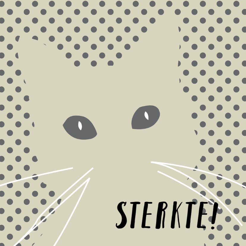 Verlies Poes - poes met gestippeld achtergrond - Condoleancekaarten Condoleancekaarten - Verlies Poes - poes met gestippeld achtergrond