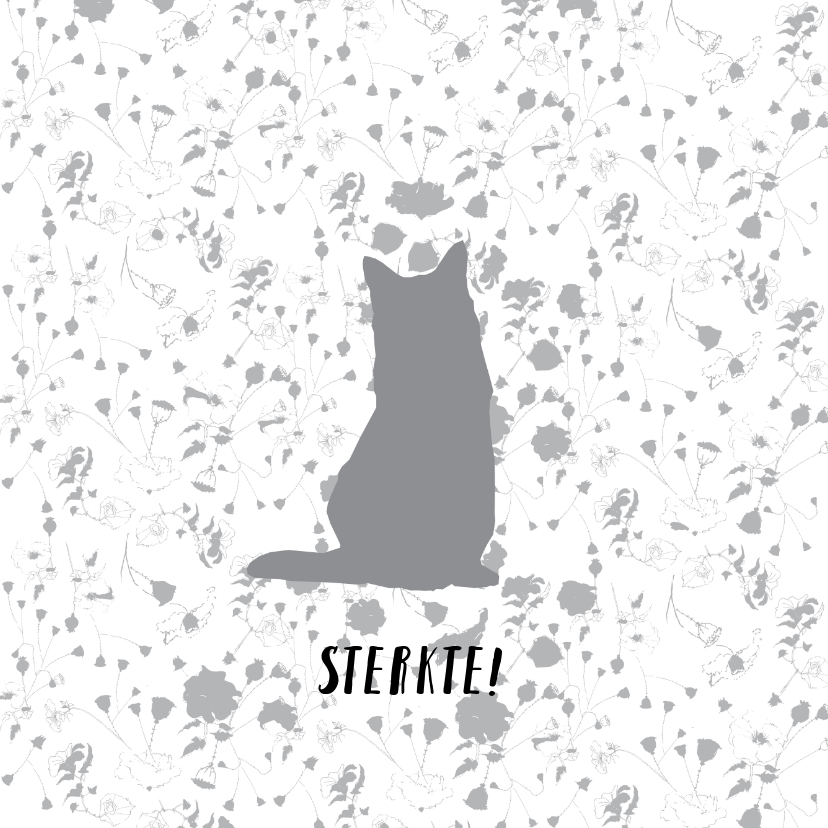 Verlies van een poes, sterktekaart - Condoleancekaarten Condoleancekaarten - Verlies van een poes, sterktekaart