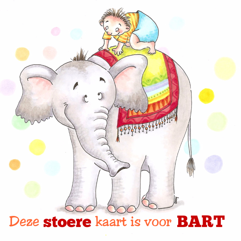 Carlo op de olifant - Dierenkaarten Dierenkaarten - Carlo op de olifant