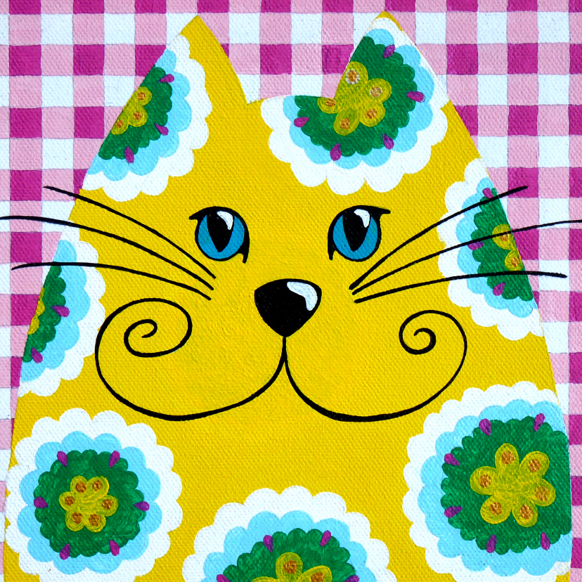 Dierenkaarten - Dierenkaart hippie kat