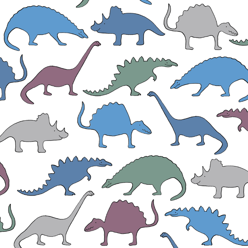 Dino's blauw - Dierenkaarten Dierenkaarten - Dino's blauw