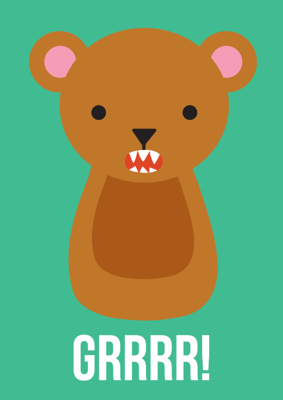 Grrrr Beer Dierenkaart - Dierenkaarten Dierenkaarten - Grrrr Beer Dierenkaart