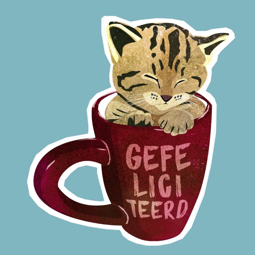 Kitten in a teacup - Dierenkaarten Dierenkaarten - Kitten in a teacup