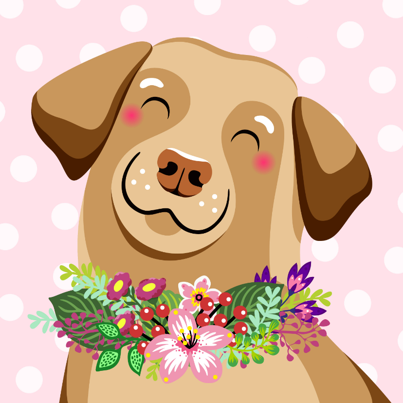 Dierenkaarten - Lieve hond verjaardagskaart