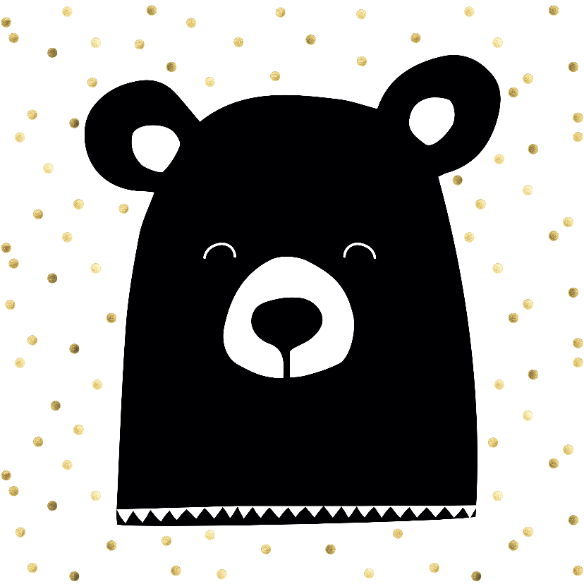 Stoere beren kaart met gouden confetti - Dierenkaarten Dierenkaarten - Stoere beren kaart met gouden confetti