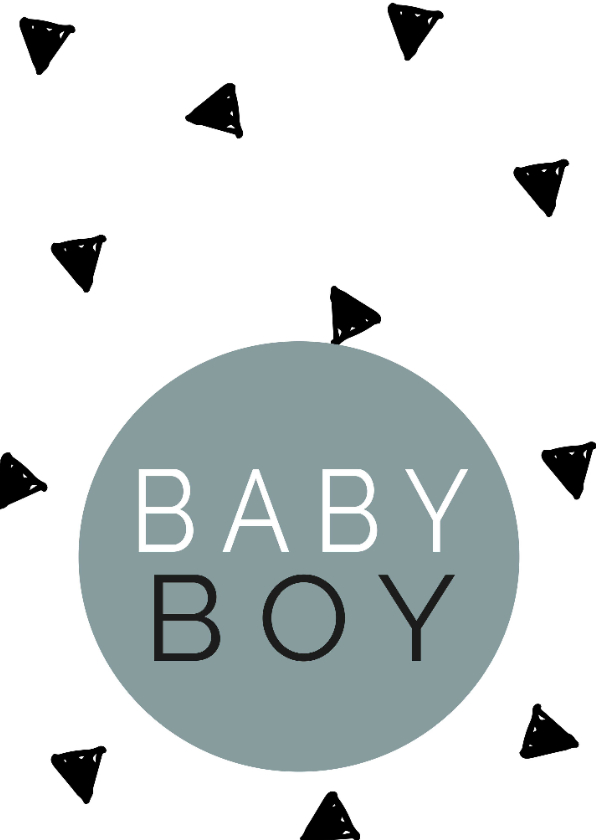Felicitatiekaarten - Baby -  Baby Boy - Driehoekjes Denim Blue 
