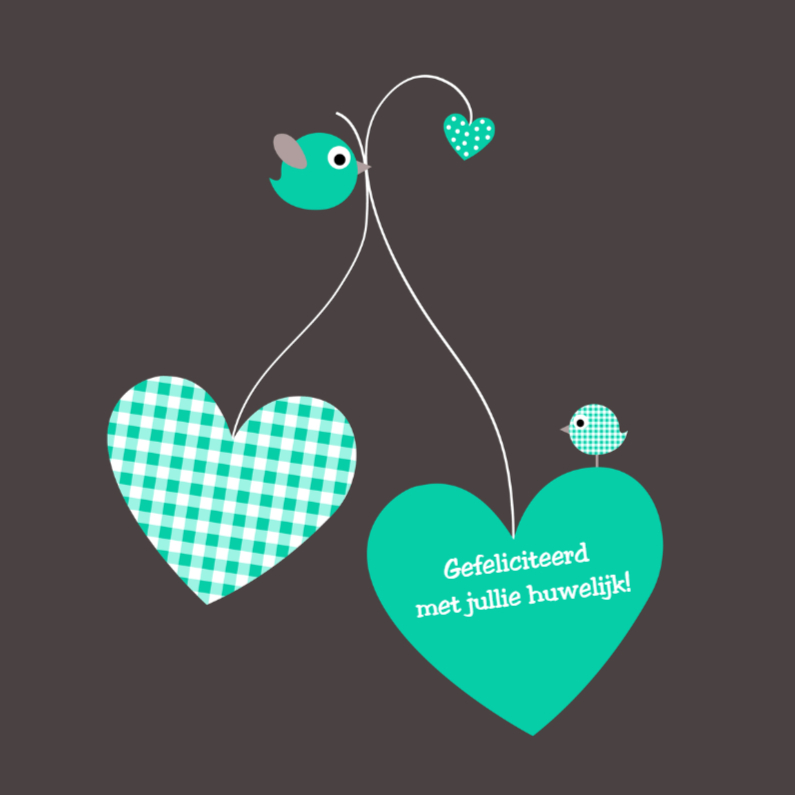 Ballonharten huwelijk - Felicitatiekaarten Felicitatiekaarten - Ballonharten huwelijk