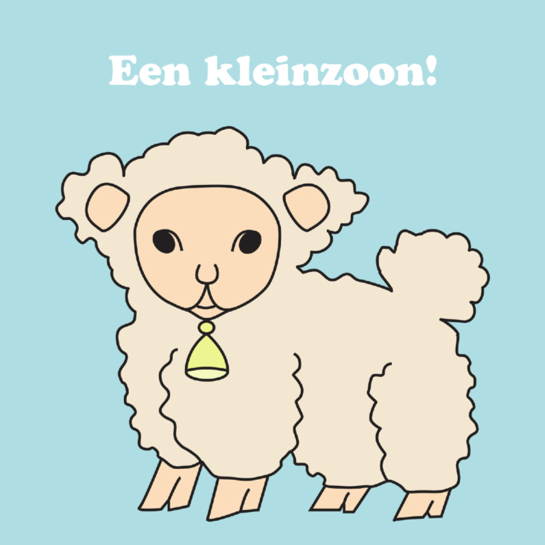 Blauwe lammetje kleinzoon - Felicitatiekaarten Felicitatiekaarten - Blauwe lammetje kleinzoon