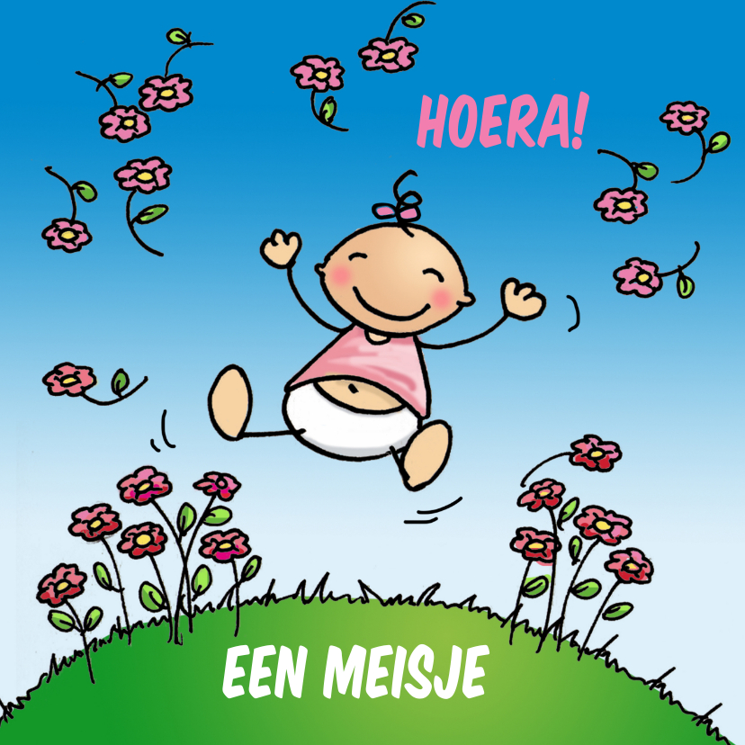 Blij meisje geboren - Felicitatiekaarten Felicitatiekaarten - Blij meisje geboren