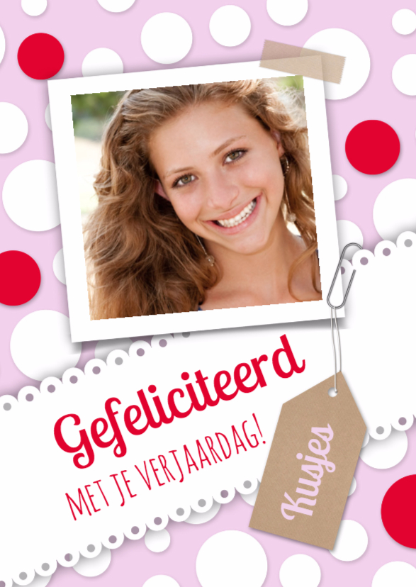 Cirkels met roze-isf - Felicitatiekaarten Felicitatiekaarten - Cirkels met roze-isf