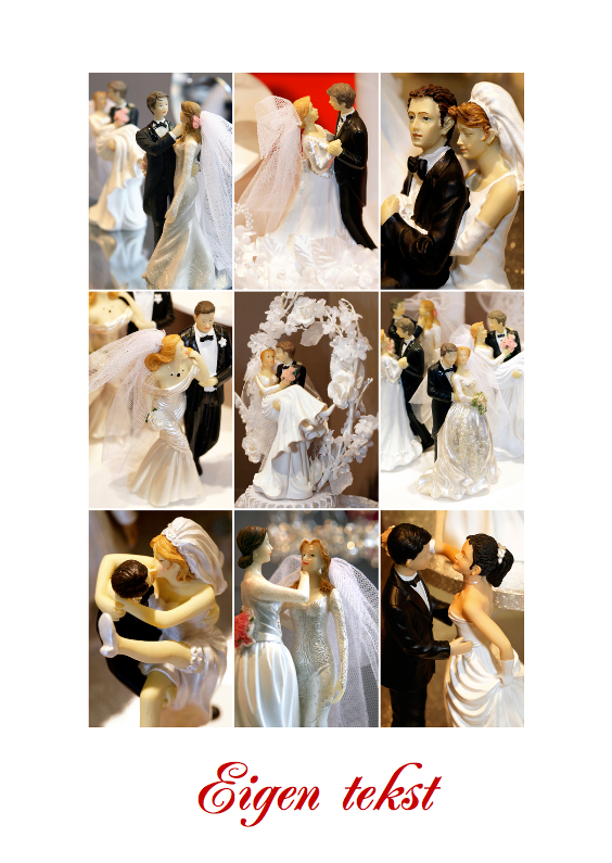 Collage trouwkaart - Bruidsparen - Felicitatiekaarten Felicitatiekaarten - Collage trouwkaart - Bruidsparen
