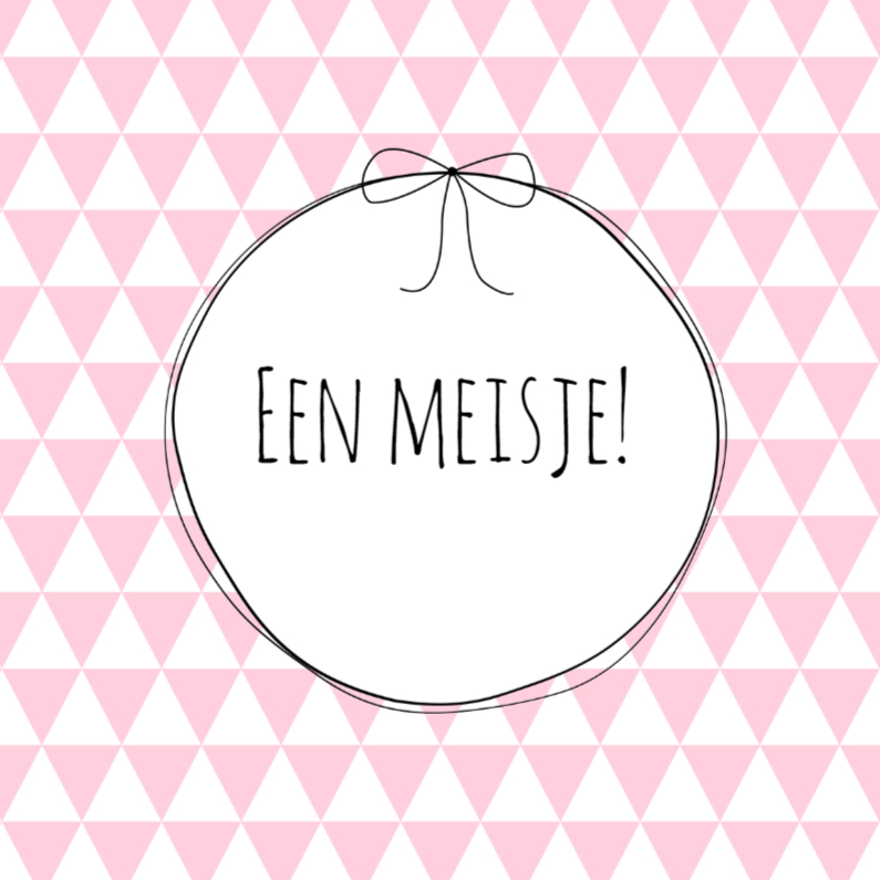 Driehoekjes, tekst, roze - Felicitatiekaarten Felicitatiekaarten - Driehoekjes, tekst, roze