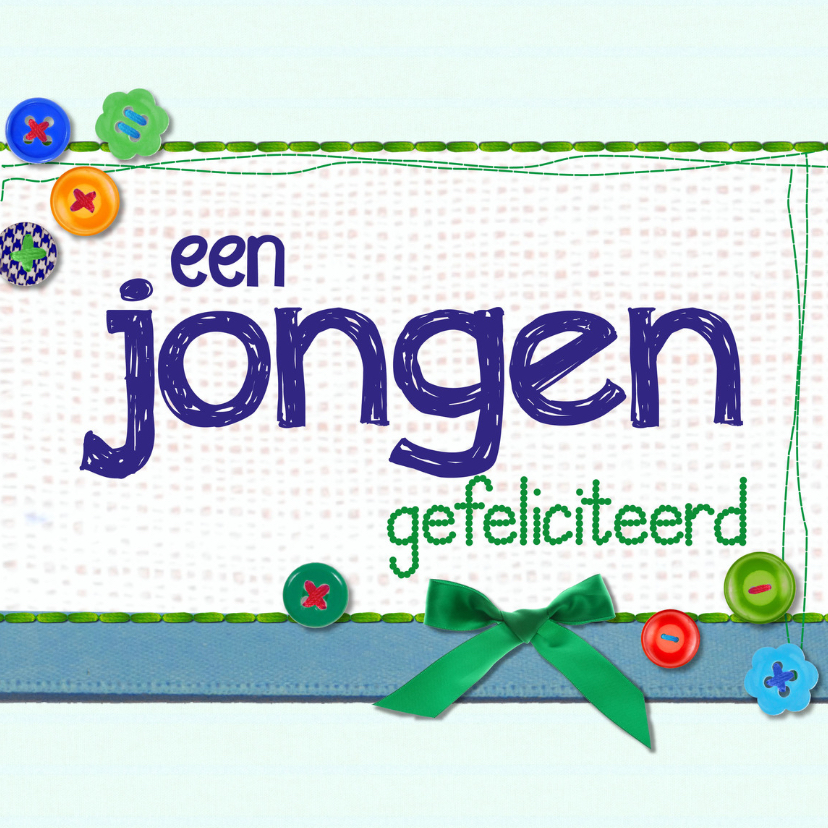 een jongen geboren -BF - Felicitatiekaarten Felicitatiekaarten - een jongen geboren -BF