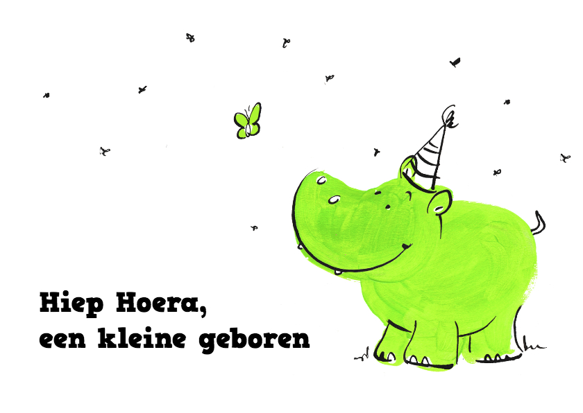 Een kleine geboren groen - Felicitatiekaarten Felicitatiekaarten - Een kleine geboren groen