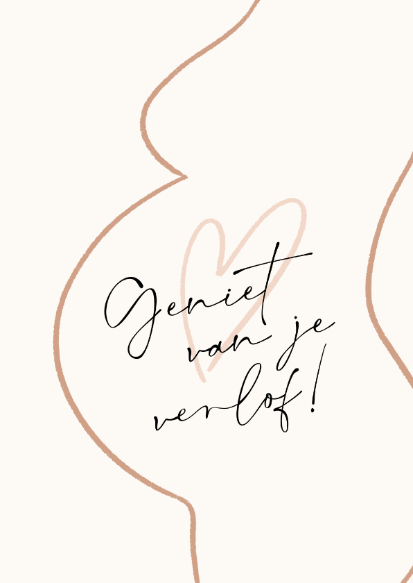 Feliciatie zwangerschapsverlof met lijntekening van vrouw - Felicitatiekaarten Felicitatiekaarten - Feliciatie zwangerschapsverlof met lijntekening van vrouw