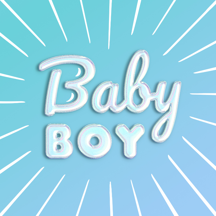 Felicitatiekaarten - Felicitatie Baby boy feestelijke 3D-letters