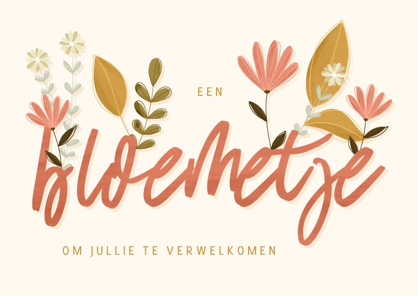 Felicitatie bloemetje voor de nieuwe buren - Felicitatiekaarten Felicitatiekaarten - Felicitatie bloemetje voor de nieuwe buren