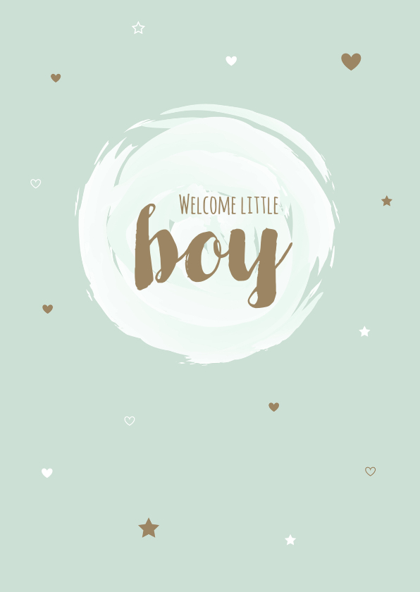 Felicitatiekaarten - Felicitatie - Cirkel, watercolour boy