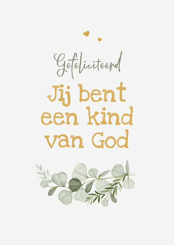 Felicitatie communie christelijk eucalyptus kind van god - Felicitatiekaarten Felicitatiekaarten - Felicitatie communie christelijk eucalyptus kind van god