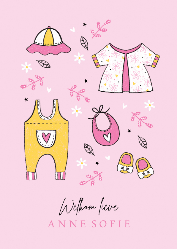 Felicitatie dochter babykleertjes - Felicitatiekaarten Felicitatiekaarten - Felicitatie dochter babykleertjes