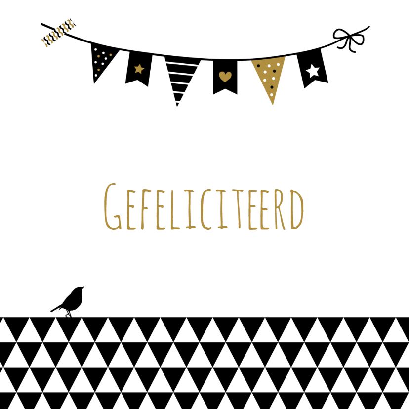 Felicitatie -Driehoek en vlaggen - Felicitatiekaarten Felicitatiekaarten - Felicitatie -Driehoek en vlaggen