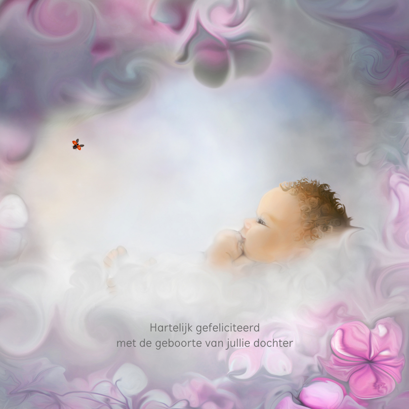 Felicitatie droombaby roze - Felicitatiekaarten Felicitatiekaarten - Felicitatie droombaby roze