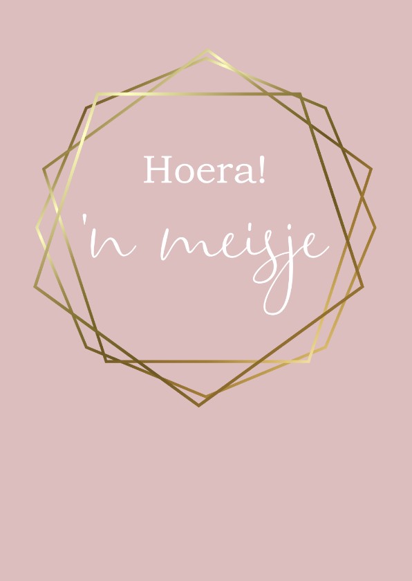 Felicitatie geboorte hexagon, aanpasbare kleur - Felicitatiekaarten Felicitatiekaarten - Felicitatie geboorte hexagon, aanpasbare kleur