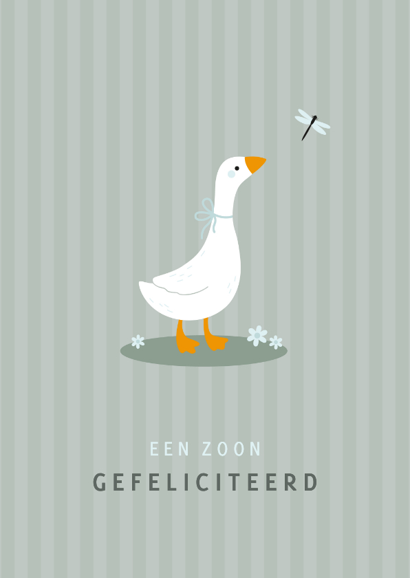 Felicitatiekaarten - Felicitatie geboorte jongen met lief gansje