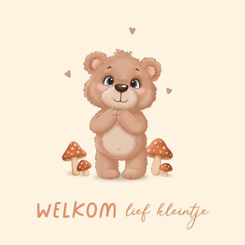 Felicitatie geboorte lief herfst beertje - Felicitatiekaarten Felicitatiekaarten - Felicitatie geboorte lief herfst beertje