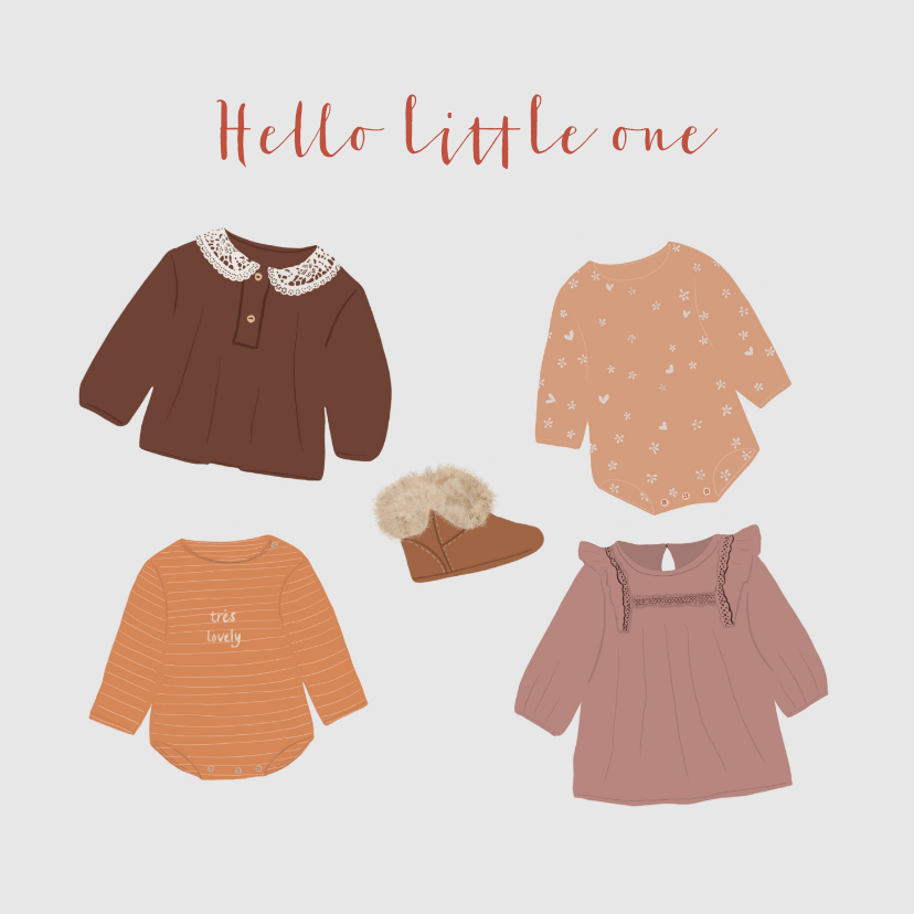 Felicitatie geboorte meisje babykleertjes. - Felicitatiekaarten Felicitatiekaarten - Felicitatie geboorte meisje babykleertjes.