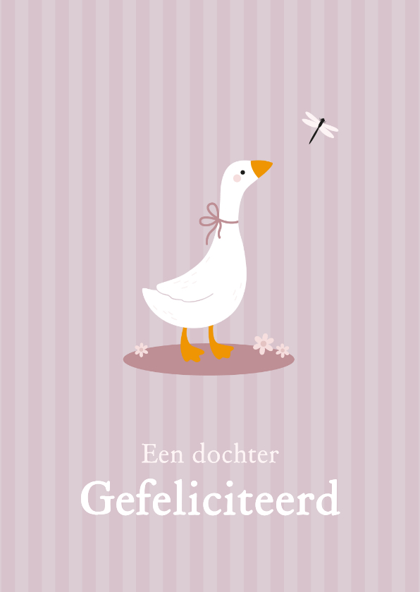 Felicitatiekaarten - Felicitatie geboorte meisje met lief gansje