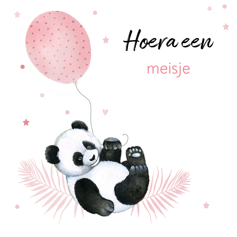 Felicitatiekaarten - Felicitatie geboorte meisje pandabeertje